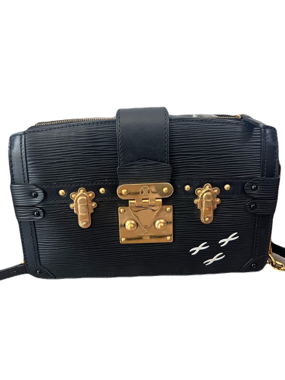 Louis Vuitton Black Epi Limited Ed Soft Trunk Clutch/Crossbody Bag  RFID chip